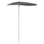 Garden Half Parasol with Pole 180x90 cm Anthracite