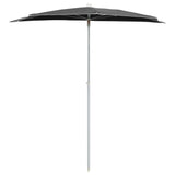 Garden Half Parasol with Pole 180x90 cm Anthracite - Side View