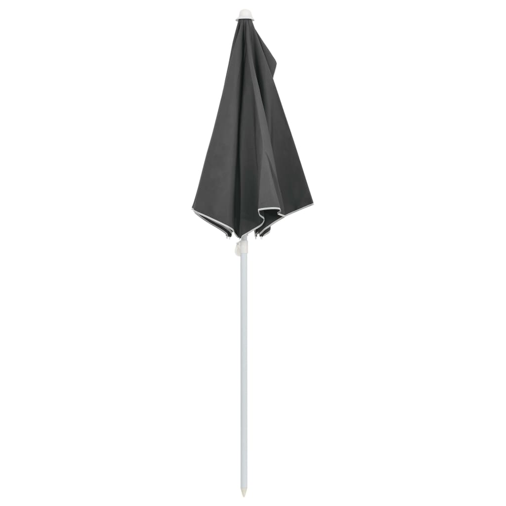 Garden Half Parasol with Pole 180x90 cm Anthracite