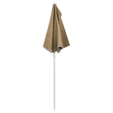 Garden Half Parasol with Pole 180x90 cm Taupe - Rear View