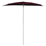 Garden Half Parasol with Pole 180x90 cm Bordeaux Red