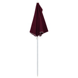 Garden Half Parasol with Pole 180x90 cm Bordeaux Red - Rear View