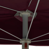 Garden Half Parasol with Pole 180x90 cm Bordeaux Red - Close-Up Angle