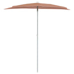 Garden Half Parasol with Pole 180x90 cm Terracotta