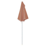 Garden Half Parasol with Pole 180x90 cm Terracotta - Rear View