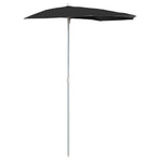 Garden Half Parasol with Pole 180x90 cm Black
