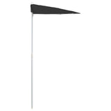 Garden Half Parasol with Pole 180x90 cm Black - 45-Degree Angle