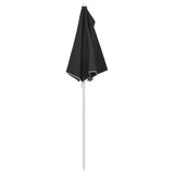 Garden Half Parasol with Pole 180x90 cm Black - Rear View