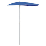 Garden Half Parasol with Pole 180x90 cm Azure Blue