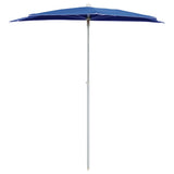 Garden Half Parasol with Pole 180x90 cm Azure Blue