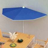 Garden Half Parasol with Pole 180x90 cm Azure Blue