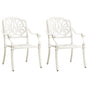Garden Chairs 2 pcs Cast Aluminium White