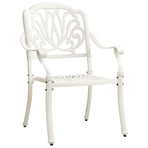 Garden Chairs 2 pcs Cast Aluminium White
