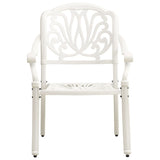 Garden Chairs 2 pcs Cast Aluminium White - Side View