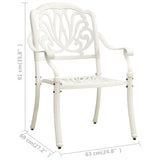 Garden Chairs 2 pcs Cast Aluminium White - Low Angle