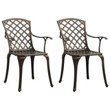 Garden Chairs 2 pcs Cast Aluminium Bronze