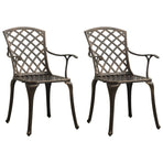 Garden Chairs 2 pcs Cast Aluminium Bronze