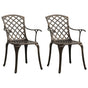 Garden Chairs 2 pcs Cast Aluminium Bronze