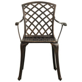 Garden Chairs 2 pcs Cast Aluminium Bronze - Side View