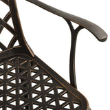 Garden Chairs 2 pcs Cast Aluminium Bronze - Rear View