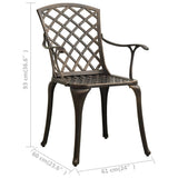 Garden Chairs 2 pcs Cast Aluminium Bronze