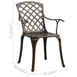 Garden Chairs 4 pcs Cast Aluminium Bronze - Low Angle