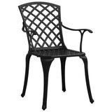 Garden Chairs 4 pcs Cast Aluminium Black - Front View