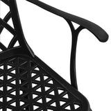 Garden Chairs 4 pcs Cast Aluminium Black - Rear View