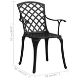 Garden Chairs 4 pcs Cast Aluminium Black - Low Angle