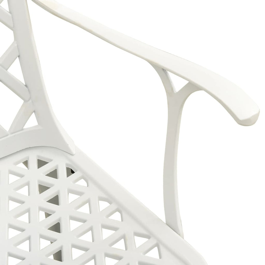 Garden Chairs 2 pcs Cast Aluminium White