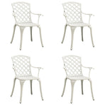 Garden Chairs 4 pcs Cast Aluminium White