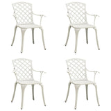 Garden Chairs 4 pcs Cast Aluminium White