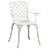 Garden Chairs 4 pcs Cast Aluminium White - Front View