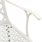 Garden Chairs 4 pcs Cast Aluminium White