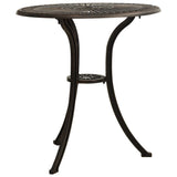 Garden Table Bronze 62x62x65 cm Cast Aluminium - Front View