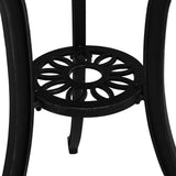 Garden Table Black 62x62x65 cm Cast Aluminium - 45-Degree Angle