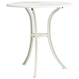 Garden Table White 62x62x65 cm Cast Aluminium - Front View