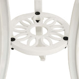 Garden Table White 62x62x65 cm Cast Aluminium - 45-Degree Angle