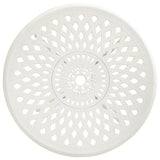 Garden Table White 78x78x72 cm Cast Aluminium - Side View