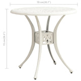 Garden Table White 78x78x72 cm Cast Aluminium - Rear View
