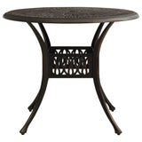 Garden Table Bronze 90x90x74 cm Cast Aluminium - Front View