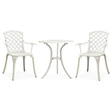 3 Piece Bistro Set Cast Aluminium White