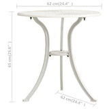 3 Piece Bistro Set Cast Aluminium White - Extra Image