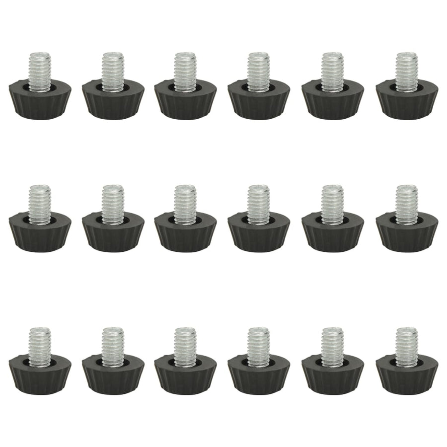 Adjustable Furniture Feet M8 18 pcs Black