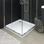 Shower Base Tray with Dots White 90x90x4 cm ABS
