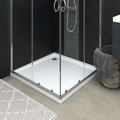 Shower Base Tray with Dots White 90x90x4 cm ABS