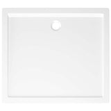 Rectangular ABS Shower Base Tray White 80x90 cm - Rear View