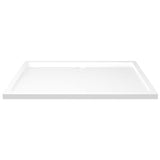 Rectangular ABS Shower Base Tray White 80x120 cm - Top-Down View