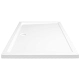 Rectangular ABS Shower Base Tray White 80x120 cm - Rear View
