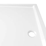 Rectangular ABS Shower Base Tray White 80x120 cm - Close-Up Angle